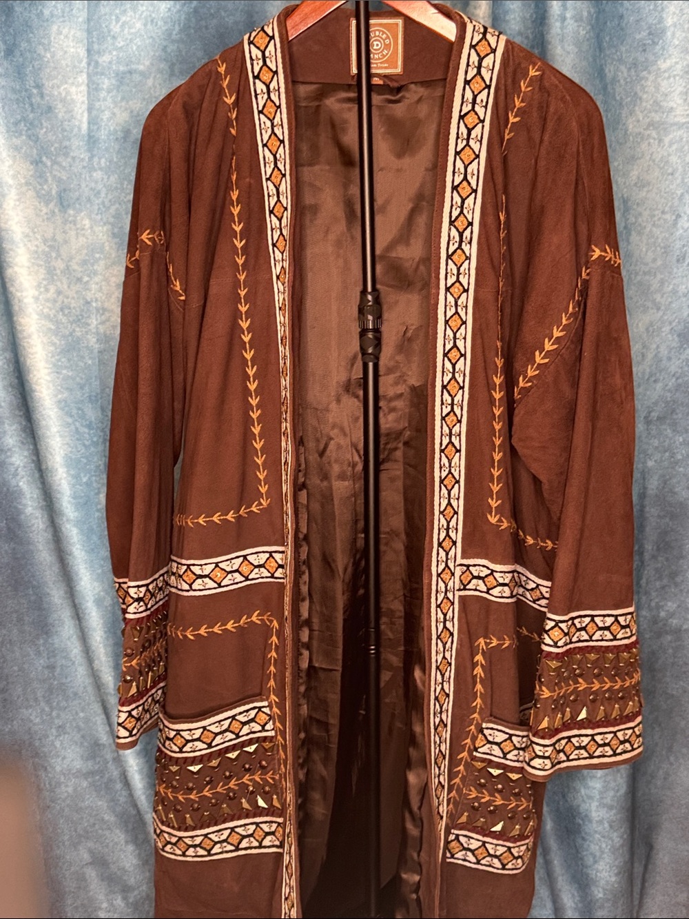 Double D Ranch Suede Embroidered & Beaded Full-Length Duster l Coat - Picture 2 of 16